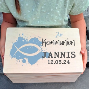 Geschenk Kommunion Erinnerungskiste Kinder Geschenk Erinnerungen Aufbewahrung Bild 1