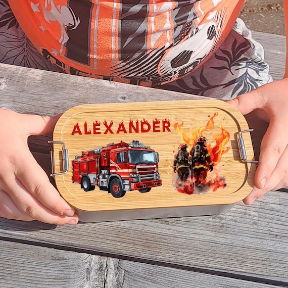 Brotdose Lunchbox Kinder Feuerwehr-Bambus Einschulung Schulanfang  Geburtstag verschiedene Gren Feuerwehrleute Feuer Flammen - Etsy.de