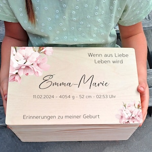 Memory box birth baby | Memory box children gift birth - baptism - birthday - memories - storage flowers