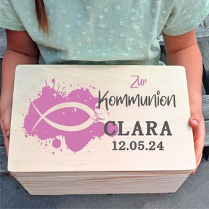 Geschenk Kommunion Erinnerungskiste Kinder Geschenk Erinnerungen Aufbewahrung Bild 1