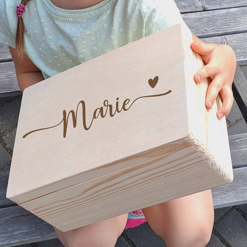 Personalized memory box children's gift birth baptism birthday memories storage image 1