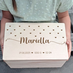 Personalized Memory Box Children&#39;s Gift Birth - Baptism - Birthday - Memories - Storage