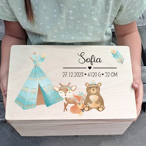 Erinnerungskiste Baby - Kinder Geschenk Geburt - Taufe - Geburtstag - Erinnerungen - Aufbewahrung Boho