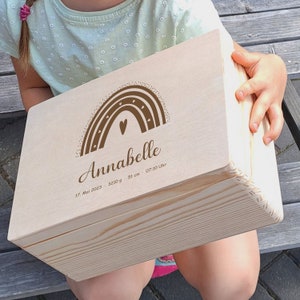 Personalized Memory Box Children&#39;s Gift Birth - Baptism - Birthday - Memories - Storage