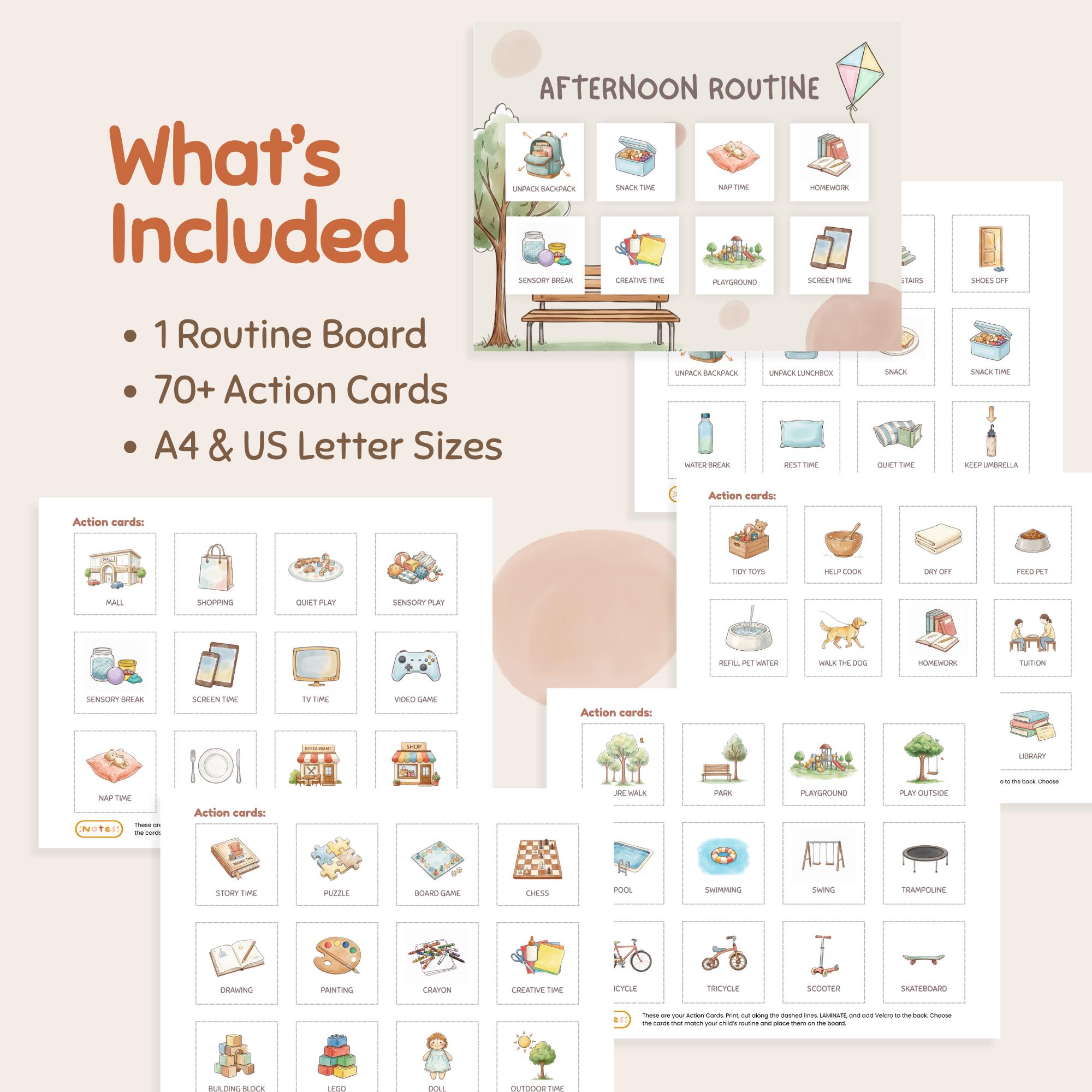 Afternoon Visual Schedule for Kids | 70+ Printable Cards | Autism ...