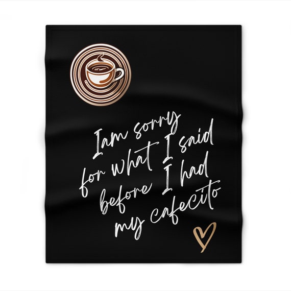 Before Cafecito Throw Blanket, Warm, Soft, Coffee, Chocolate, Heart, Latina, Inspirational, Mom, Daughter, Sister, Friend, Family, Gift