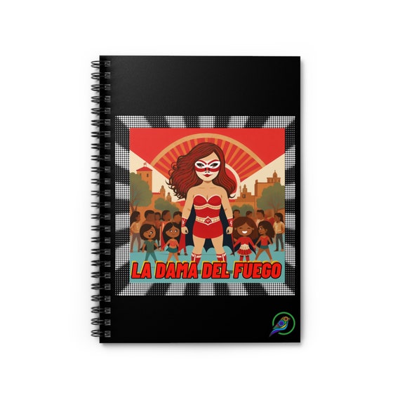 La Dama Del Fuego Notebook - Ruled Line, Black, School, Writing, Journal, Diary, Empowered, Mom, Daughter, Sister, Friend, Family, Gift
