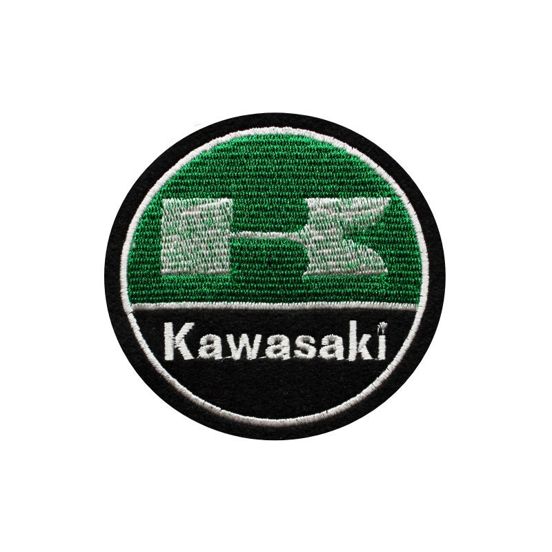 ✗Parche Bordado Marca Moto Kawasaki Verde Redondo – URA Moto