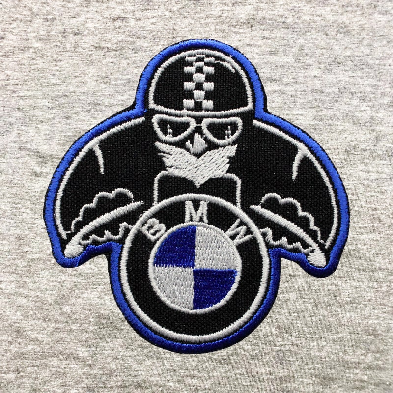 BMW Motorrad round Car Badge Iron or sew on Embroidered Patch 