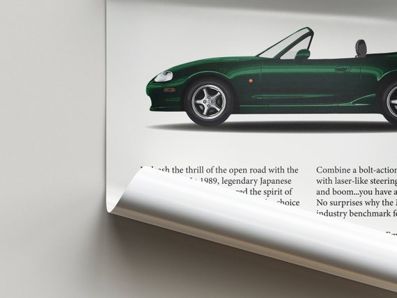 Vintage Inspired Mazda MX-5 Miata NB Posters - Retro Automotive