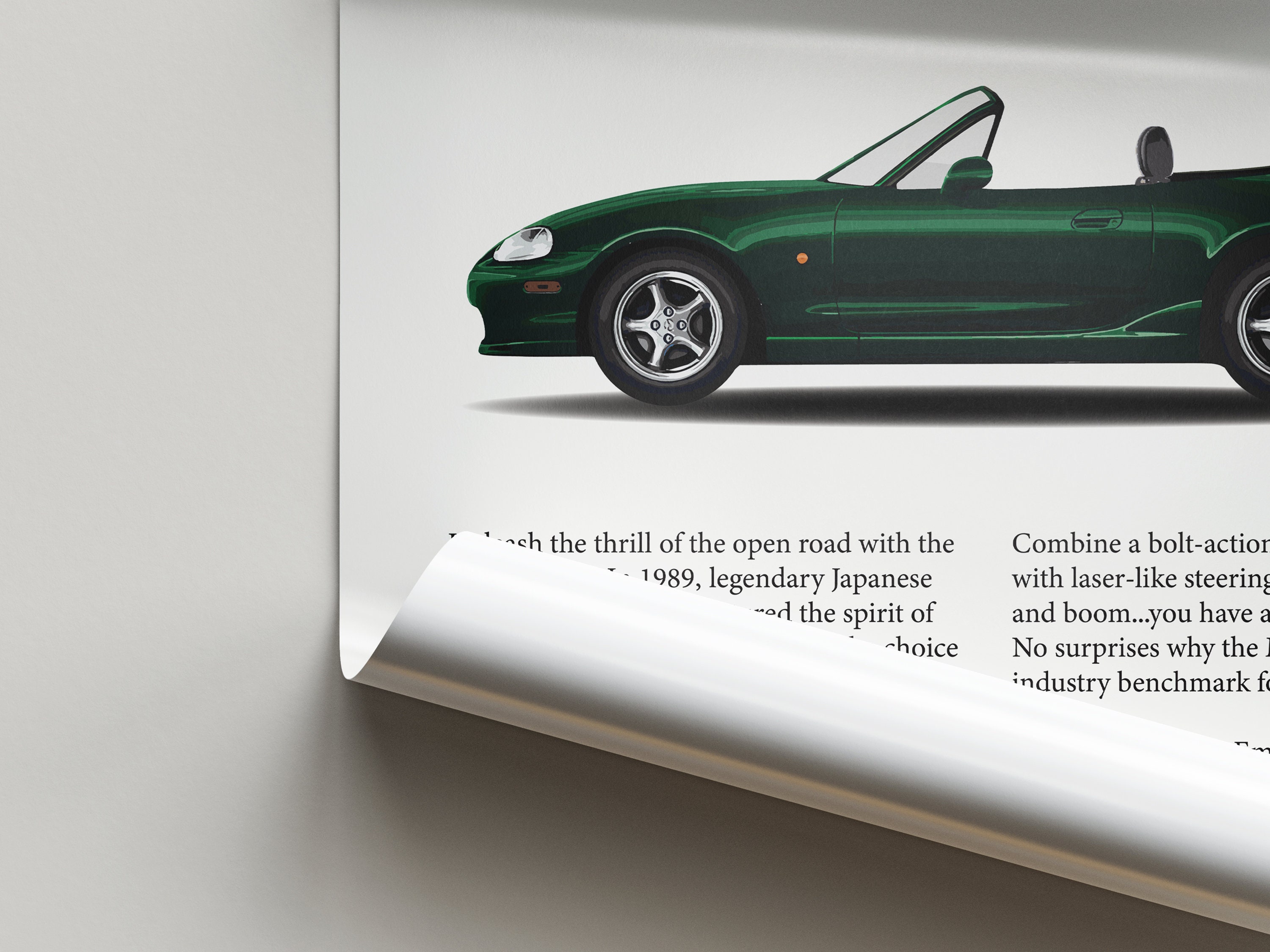Vintage Inspired Mazda MX-5 Miata NB Posters - Retro Automotive