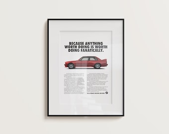 Vintage Inspired BMW E30 M3 Posters - Retro Automotive Art