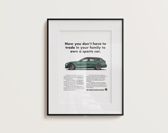 Vintage Inspired BMW G80 M3 Touring Poster - Retro Automotive Art