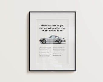 Vintage Inspired Porsche 911 930 Poster - Retro Automotive Art - Airline food