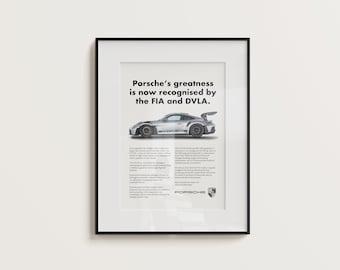 Vintage Inspired Porsche 911 GT3 RS Poster - Retro Automotive Art