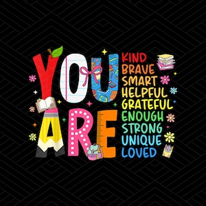 You Are Kind Png, Back to school, Teacher Png,Teacher Appreciation PNG, Retro Teacher Png, School Doodles Png, Digital Download