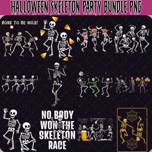 12+ Dancing Skeleton Bundle Png, Halloween Png, Halloween Costume, Pumpkin Png, Retro Halloween Png, Spooky Season Png, Halloween Skeletons
