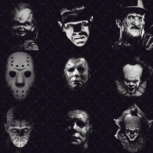 Halloween Characters Png Bundle, Halloween Bundle PNG, Retro Horror Png Bundle, Scary Movie Bundle, Horror Png, Horror Halloween Png