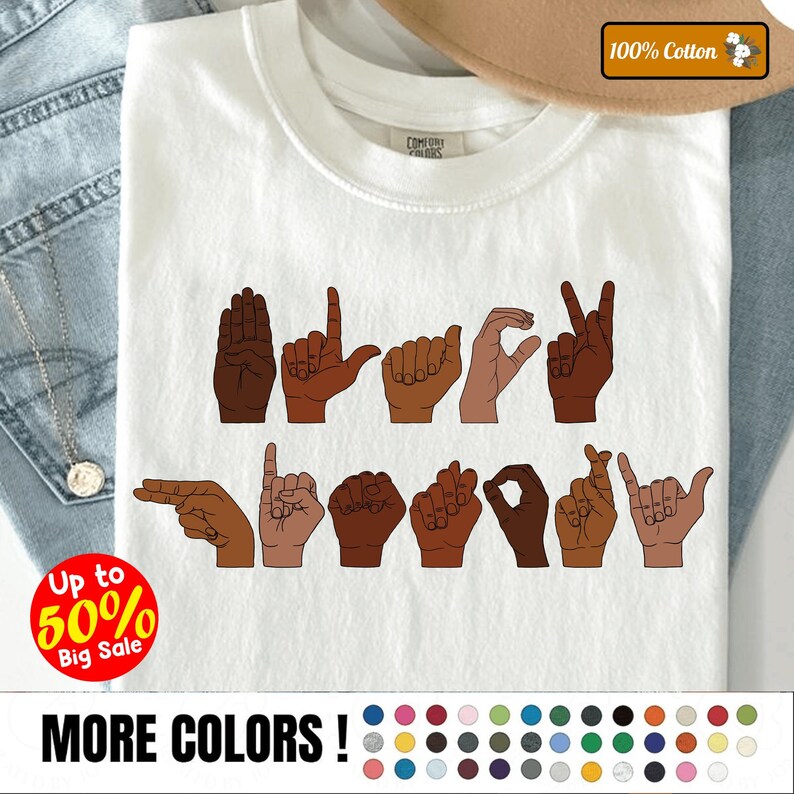 Hand Sign Black Excellence Shirt, ASL Language Hoodie, Equality & Civil ...