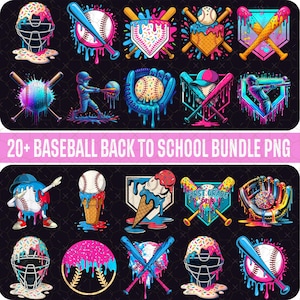 Baseball Ice Cream Drip PNG Bundle, Baseball Sport Team Digital File,Baseball Ice Cream Sprinkle Sublimation Design,Baseball Player Drip Png