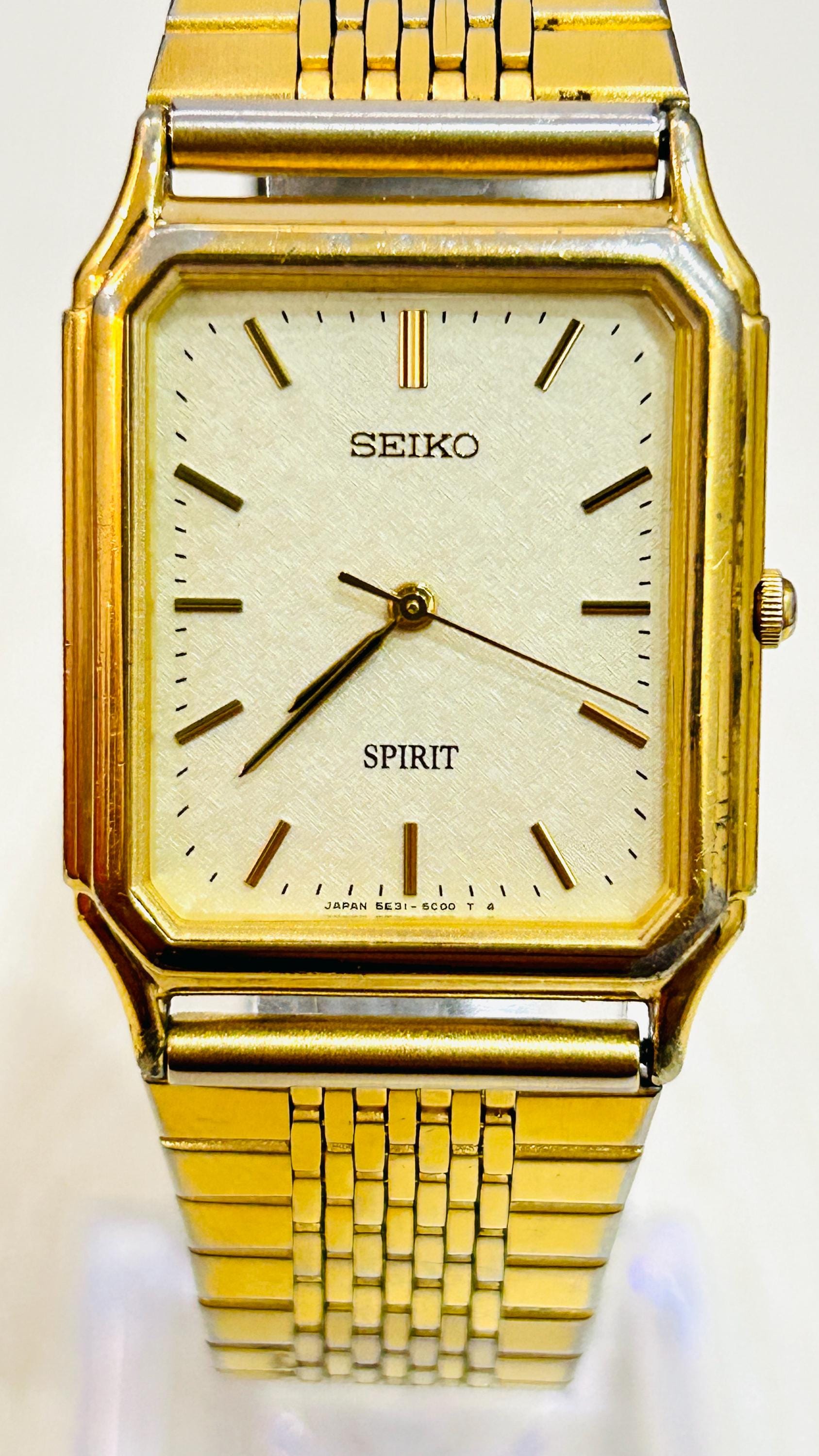 Seiko Spirit Gold Tone Tank 5E31 - Etsy UK