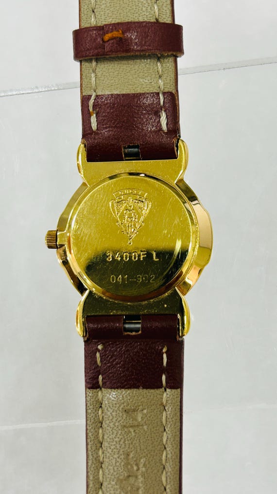 Gucci 3400 F L Gold Round Ladies Watch - Gem