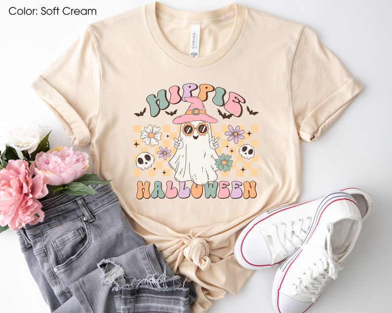 Vintage Halloween Shirt Woman Spooky Season Tshirt Hippie Etsy