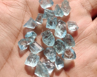 Natural Aquamarine Rough Lot, Facet Grade, 40.55 Ct, 21 Pcs
