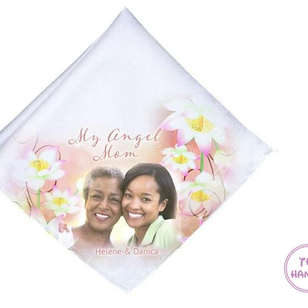 Your Choice  Photo With Personalized Wedding Photo Handkerchief Handkerchief with a photo ,  . Make it your way Photo on hanky Gift for Dad