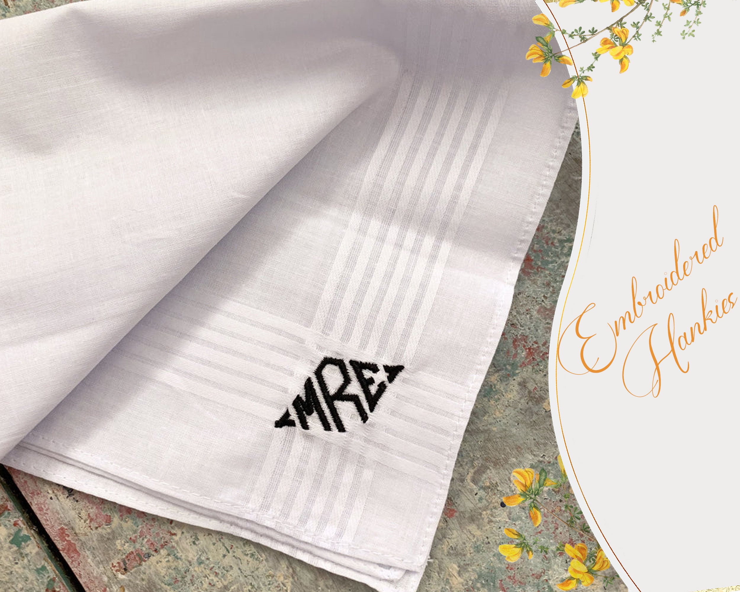 Monogram Handkerchief ,embroidery Handkerchiefs, Men's Handkerchiefs ...