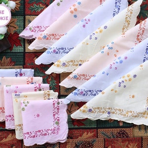 Set Of 12 Cotton Printed Handkerchief for women,Hankies, Hanky, Bridal Shower Favors, Floral hanky, Sympathy Gift, Tea Party, Gift for Her