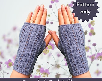 Fingerless Crochet Glove in Fine wool, Women's crochet Glove, Crochet glove Pattern, Easy Crochet Glove, Wool glove, Christmas gifts to make