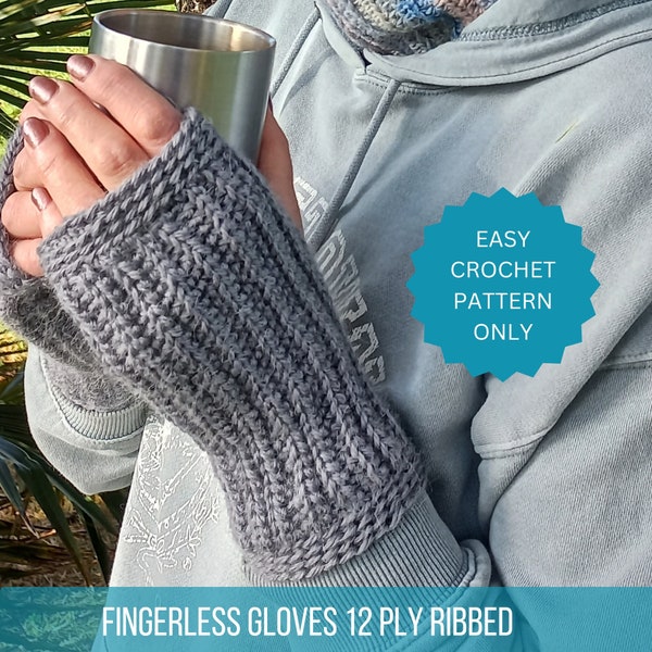 Fingerless Glove crochet Pattern gift for winter woman's glove Men's glove pattern PDF pattern crochet glove pattern Christmas gift ideas