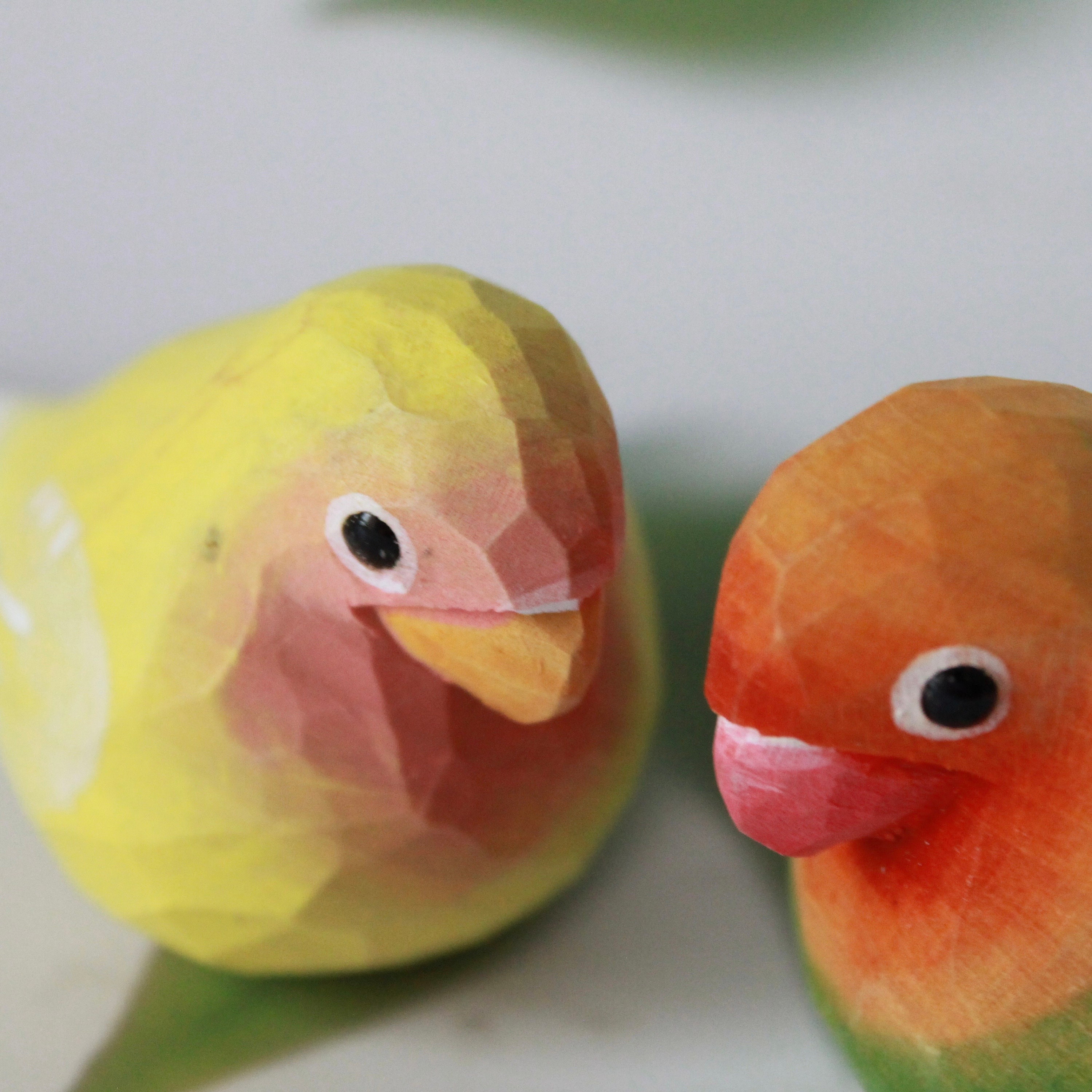 Handmade Basswood Parrot Bird Sculpture: Unique Desk Decor, Wooden ...