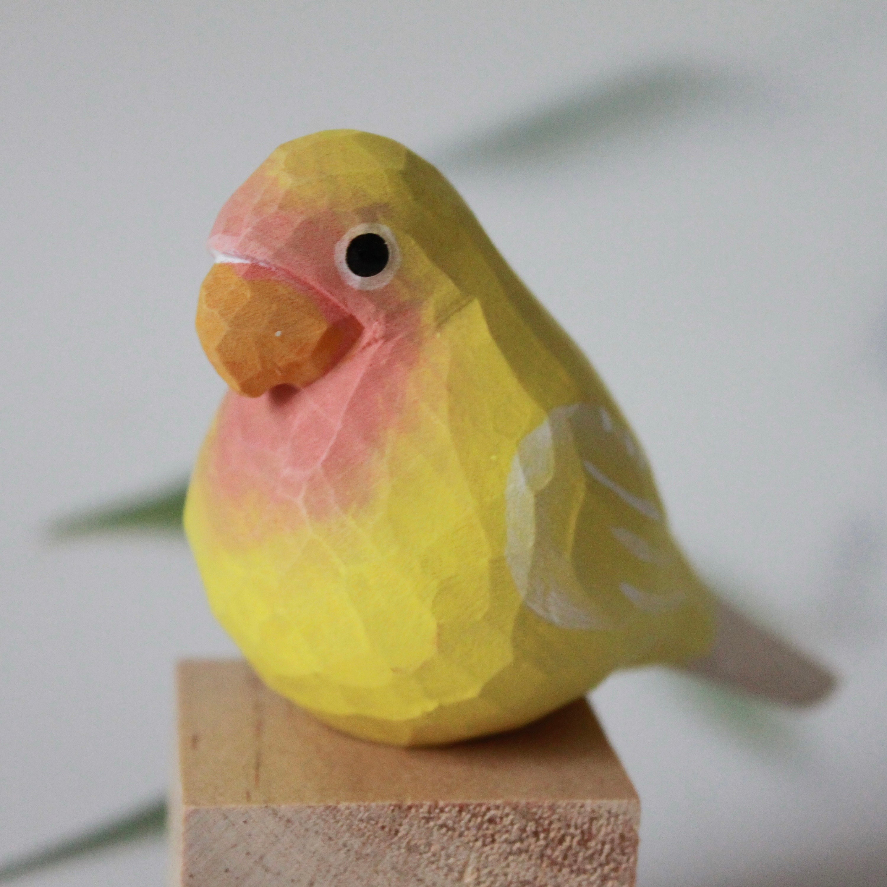 Handmade Basswood Parrot Bird Sculpture: Unique Desk Decor, Wooden ...