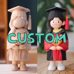 Personalized Custom Wooden Cartoon Design Handcraft Cute Ornament Hand Carving Desk Little Sculpture Figurines Christmas Gift Art Object