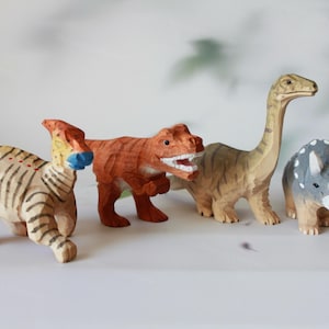 Dinosaur Handmade Dino Wooden Handcraft Animal Art Carving Set Birthday Gift Unique Desk Decor Housewarming Garden Mascot Christmas Present