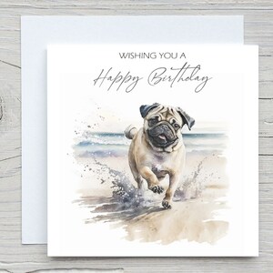 Alles Gute zum Geburtstag Karte - Mops Besitzer Geschenk, Hunde-Liebhaber Karte, Für Den Hund, Vom Hund. Hunde Papa, Fellnama.