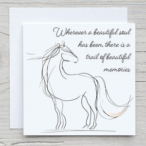 Carte de perte de cheval, carte de condoléances - cadeau commémoratif de cheval