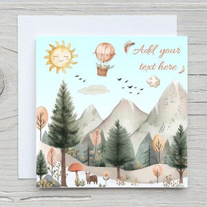 Créez votre propre carte, carte de voeux personnalisée bohème, pour lui, pour elle, pour eux, texte pour enfant, anniversaire personnalisé, cadeau mignon personnalisé
