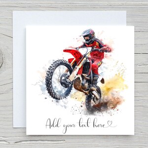 Erstellen Sie Ihre eigene Karte, Aquarell Dirt Bike alles Gute zum Geburtstag, Glückwünsche, Sympathie, Dankeschön-Karte