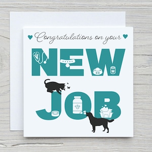 Félicitations pour votre nouvelle carte d'emploi - vétérinaire, infirmière vétérinaire, ACA, carte de soins aux animaux