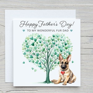 Aquarell glückliche Vatertagskarte, Hundeliebhaber Hund Papa Karten, Personalisieren Deutscher Schäferhund Gsd niedlichen Pelz Papa Geschenke