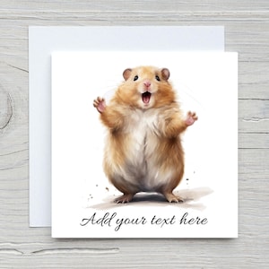Ajoutez votre propre carte texte, cartes d'amant de hamster, célébration, sympathie, félicitations, carte d'anniversaire. Cadeaux pour rongeurs