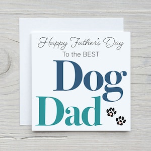 Carte Joyeuse fête des pères au meilleur papa chien. Cartes de propriétaire de chien.