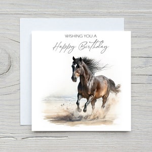 Kundengerechte alles- Gute zum Geburtstagpferdekarte, Aquarell-Ponykarten, Feier-niedliche Geschenke für jemand spezielles, bday Karte.