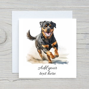 Voeg je eigen tekstkaart, Rottweiler-hondenliefhebberkaarten, viering, sympathie, gefeliciteerd, verjaardagskaart toe. Cadeaus Rottie-eigenaar