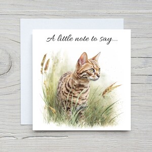 Just A Little Note To Say-kaart, Bengaalse kat bedankkaarten, blanco binnenkant Aanpasbaar