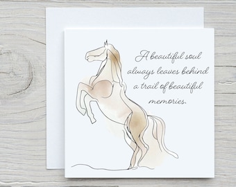 Horse Loss card, Condolence sympathy card - Horse