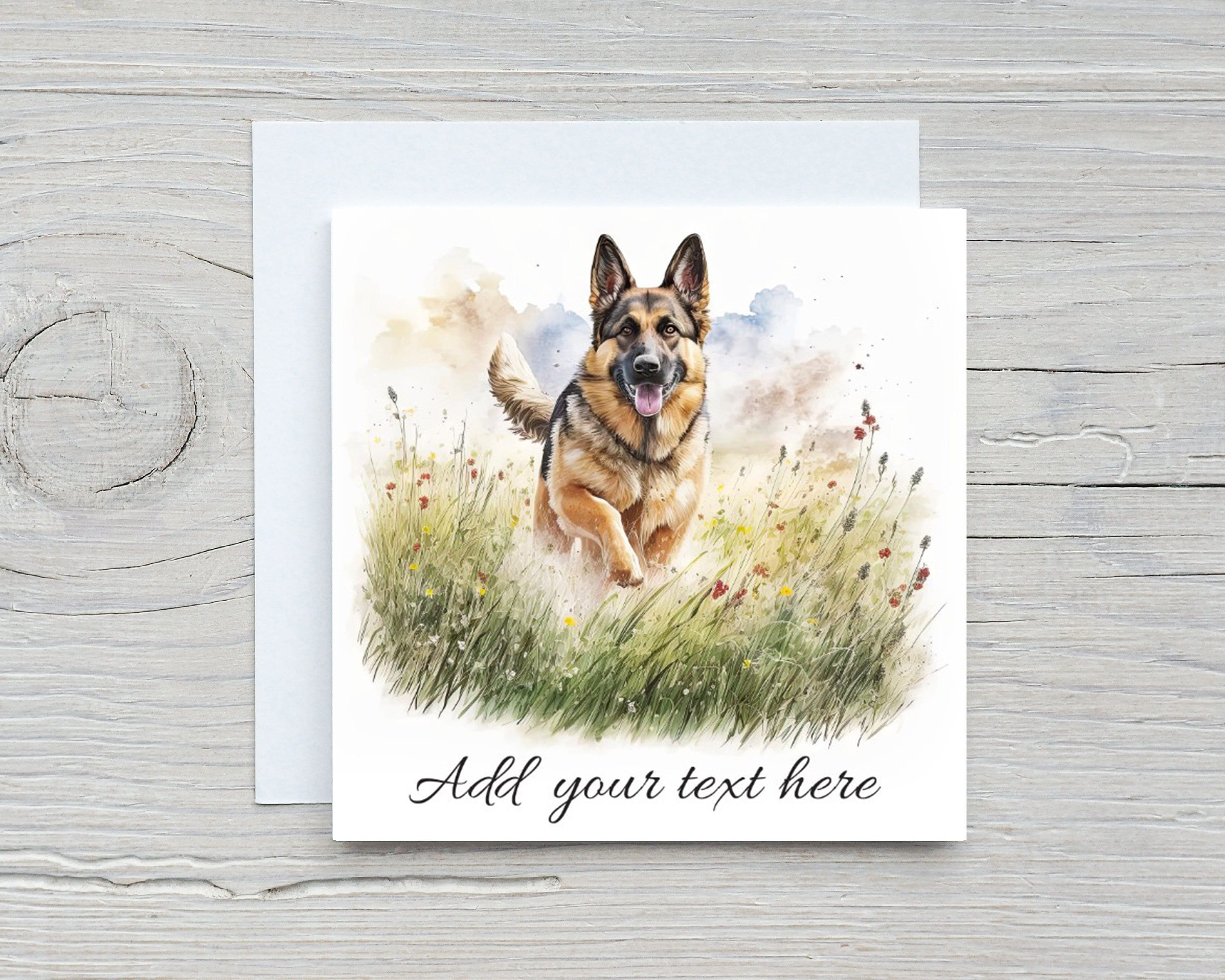 German Shepherd Dog "thank You" Card (6" X 4") With Envelope - Blank Inside For Your Own Message